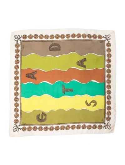 Pre-owned Pucci Silk Paisley Print Scarf In Neutral