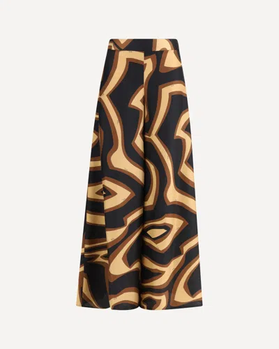 Pucci Silk Pants In Brown