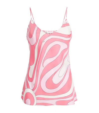Pucci Silk Pattern Cami Top In Pink