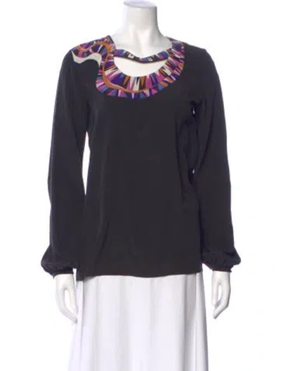Pre-owned Pucci Silk Patterned Blouse In Black