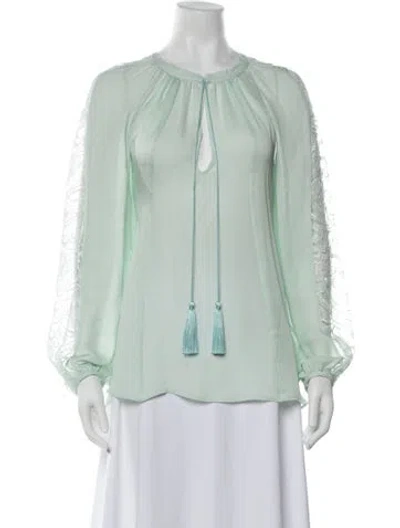 Pre-owned Pucci Silk Patterned Blouse In Green