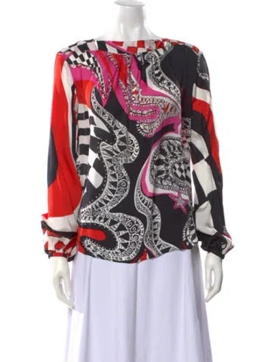 Pre-owned Pucci Silk Patterned Blouse In Multi