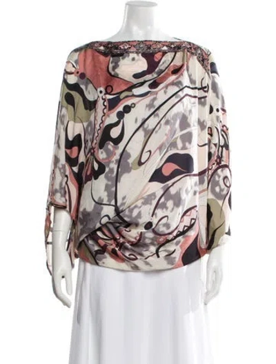 Pre-owned Pucci Silk Patterned Blouse In Neutral