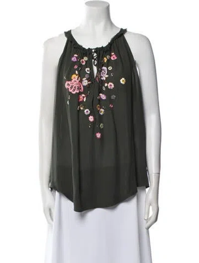 Pre-owned Pucci Silk Patterned Blouse W/ Tags In Green