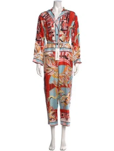 Pre-owned Pucci Silk Patterned Jumpsuit In Multicolor