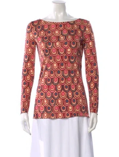 Pre-owned Pucci Silk Patterned Top In Neutral