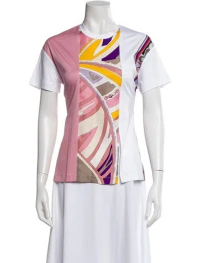 Pre-owned Pucci Silk Patterned T-shirt In Pink
