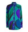 Pucci Silk Shirt With Bold Print And Pocket In Multi