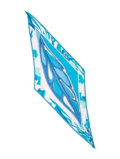 Pre-owned Pucci Silk Printed Bandana In Blue