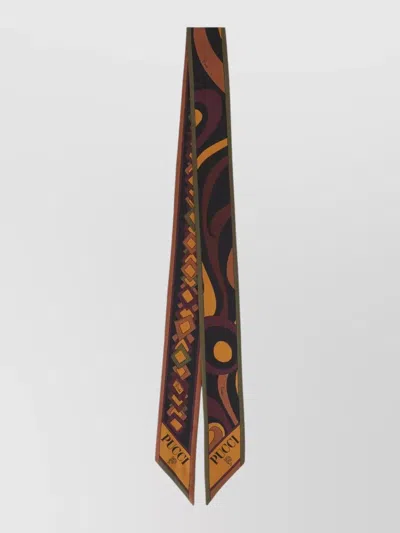 Pucci Printed Silk Skinny Scarf In Multi