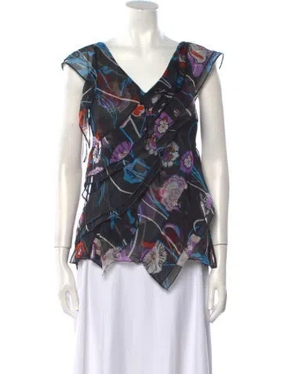 Pre-owned Pucci Silk Printed Blouse In Black