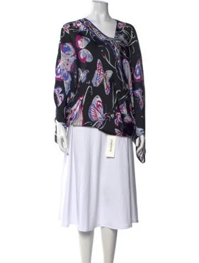 Pre-owned Pucci Silk Printed Blouse In Black