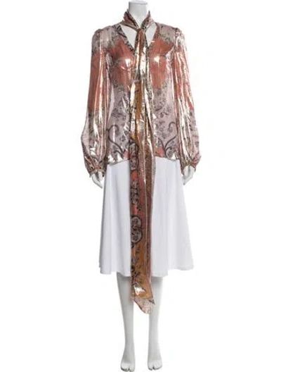 Pre-owned Pucci Silk Printed Blouse In Multicolor