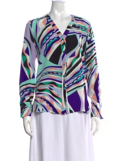 Pre-owned Pucci Silk Printed Blouse In Multicolor