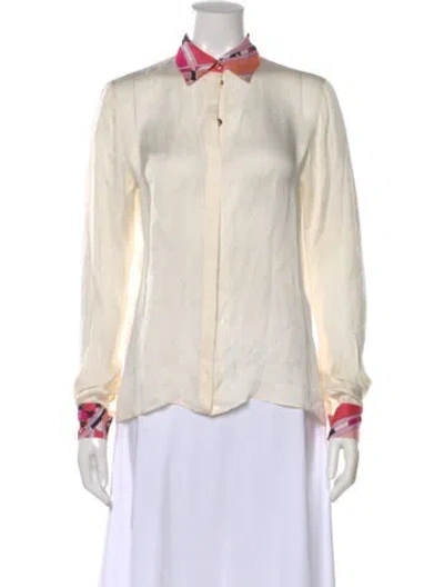 Pre-owned Pucci Silk Printed Blouse In Neutral