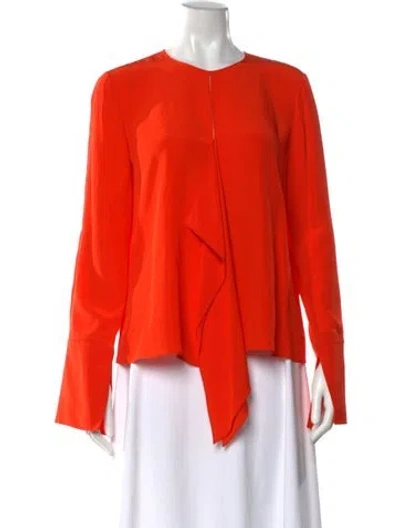 Pre-owned Pucci Silk Printed Blouse In Orange