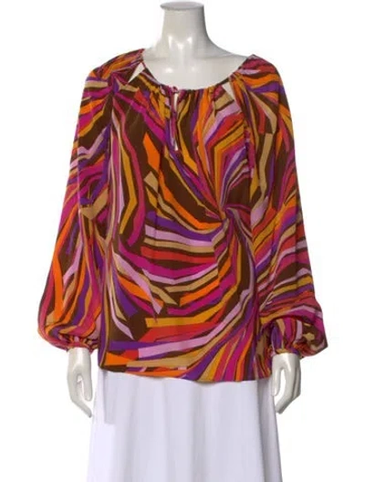 Pre-owned Pucci Silk Printed Blouse In Orange