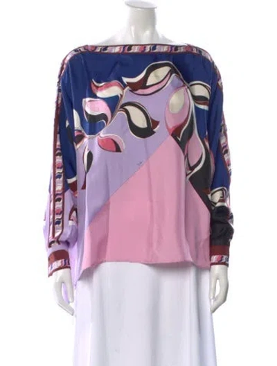 Pre-owned Pucci Silk Printed Blouse In Pink