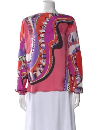 Pre-owned Pucci Silk Printed Blouse In Pink