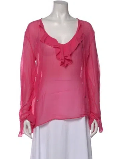 Pre-owned Pucci Silk Printed Blouse In Pink