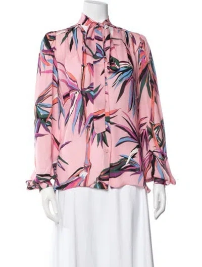 Pre-owned Pucci Silk Printed Blouse In Pink