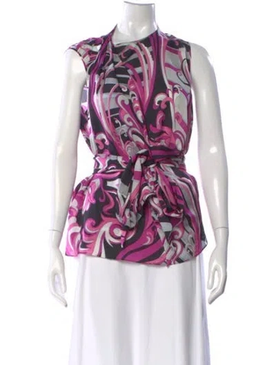 Pre-owned Pucci Silk Printed Blouse In Purple
