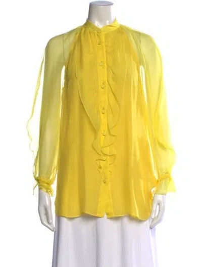 Pre-owned Pucci Silk Printed Blouse In Yellow