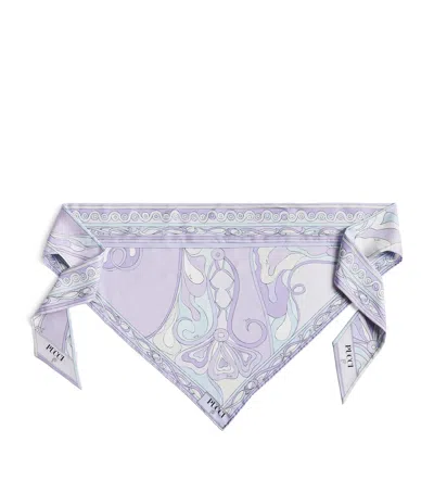 Pucci Silk Printed Headscarf In Purple