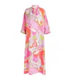 Pucci Silk Printed Kaftan Maxi Dress In Multi