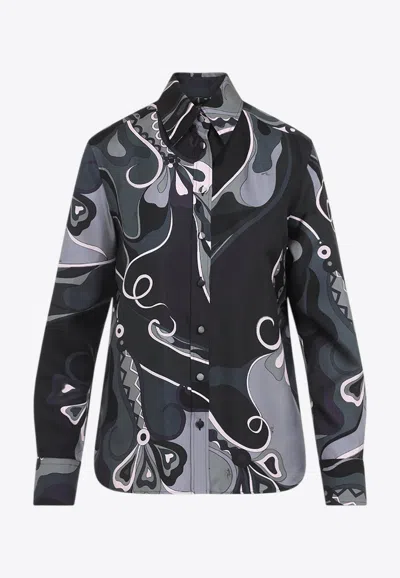 PUCCI SILK PRINTED LONG-SLEEVED SHIRT