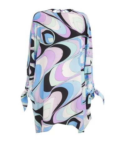 Pucci Silk Printed Mini Dress In Purple