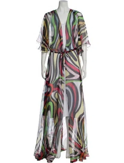Pre-owned Pucci Silk Printed Nightgown In Red