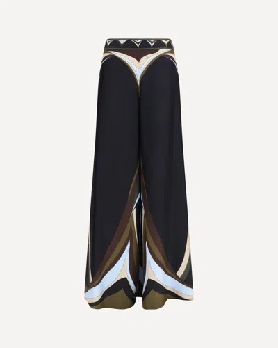 Pucci Silk Printed Palazzo Pants In Black