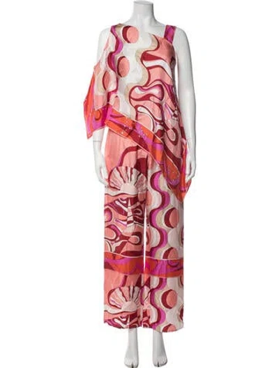 Pre-owned Pucci Silk Printed Pant Set In Red