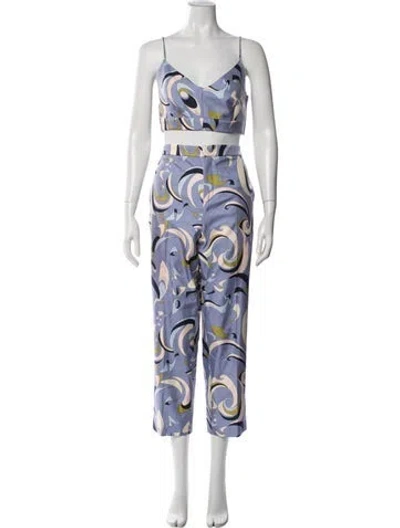 Pre-owned Pucci Silk Printed Pantsuit In Blue