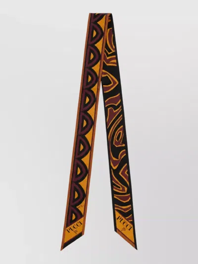 Pucci Silk Printed Scarf In Brown