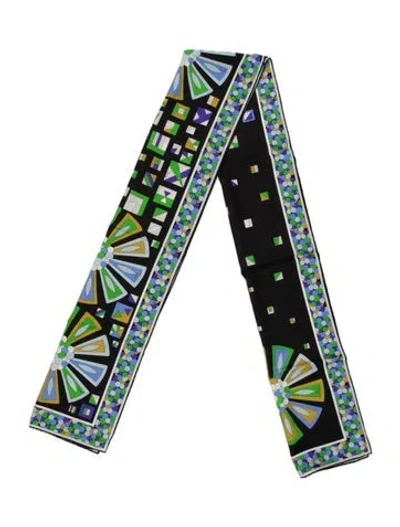 Pre-owned Pucci Silk Printed Scarf In Black