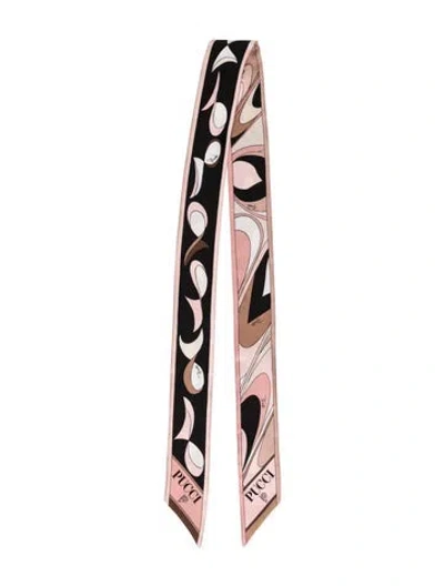 Pre-owned Pucci Silk Printed Scarf In Black