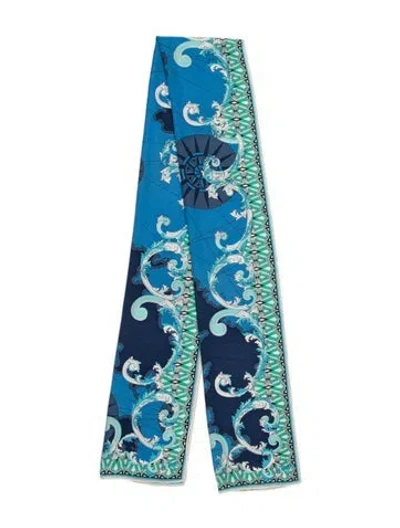 Pre-owned Pucci Silk Printed Scarf In Blue