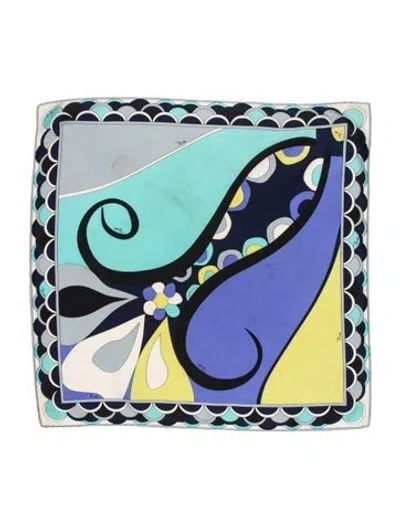 Pre-owned Pucci Silk Printed Scarf In Blue