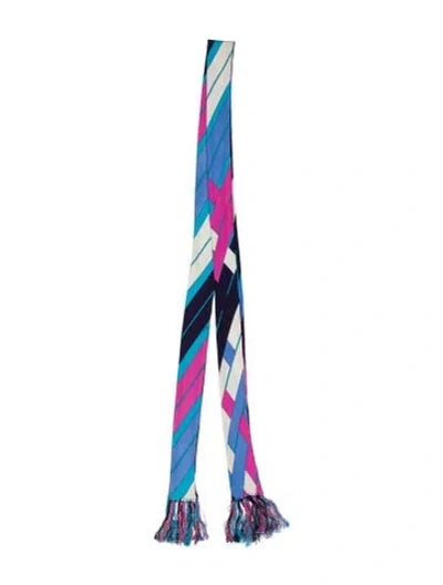 Pre-owned Pucci Silk Printed Scarf In Blue