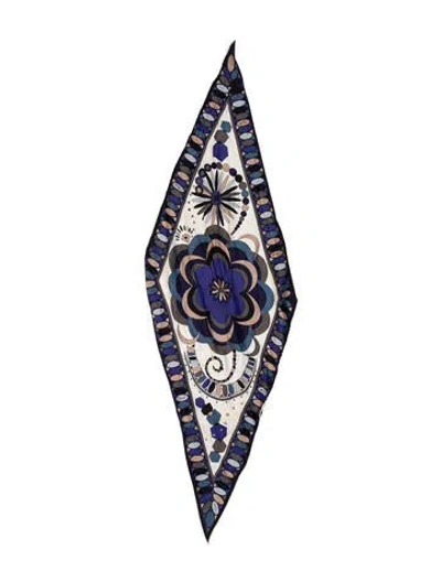 Pre-owned Pucci Silk Printed Scarf In Blue