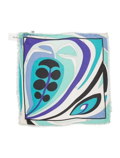 Pre-owned Pucci Silk Printed Scarf In Blue