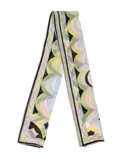Pre-owned Pucci Silk Printed Scarf In Blue