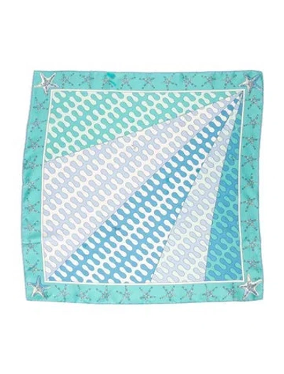 Pre-owned Pucci Silk Printed Scarf In Blue