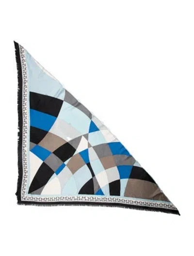 Pre-owned Pucci Silk Printed Scarf In Blue