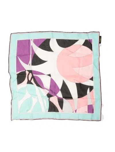 Pre-owned Pucci Silk Printed Scarf In Blue