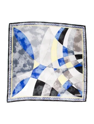 Pre-owned Pucci Silk Printed Scarf In Blue