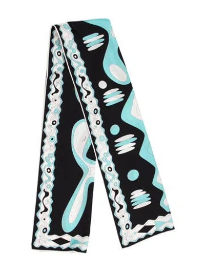 Pre-owned Pucci Silk Printed Scarf In Blue