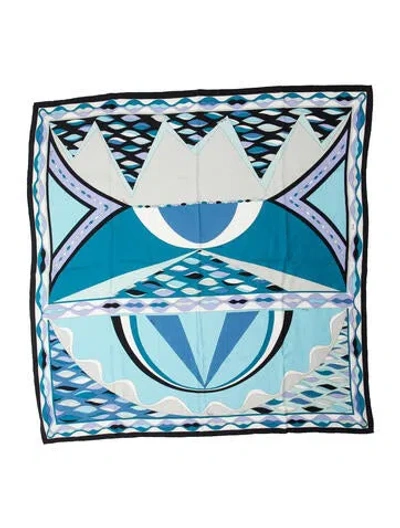 Pre-owned Pucci Silk Printed Scarf In Blue